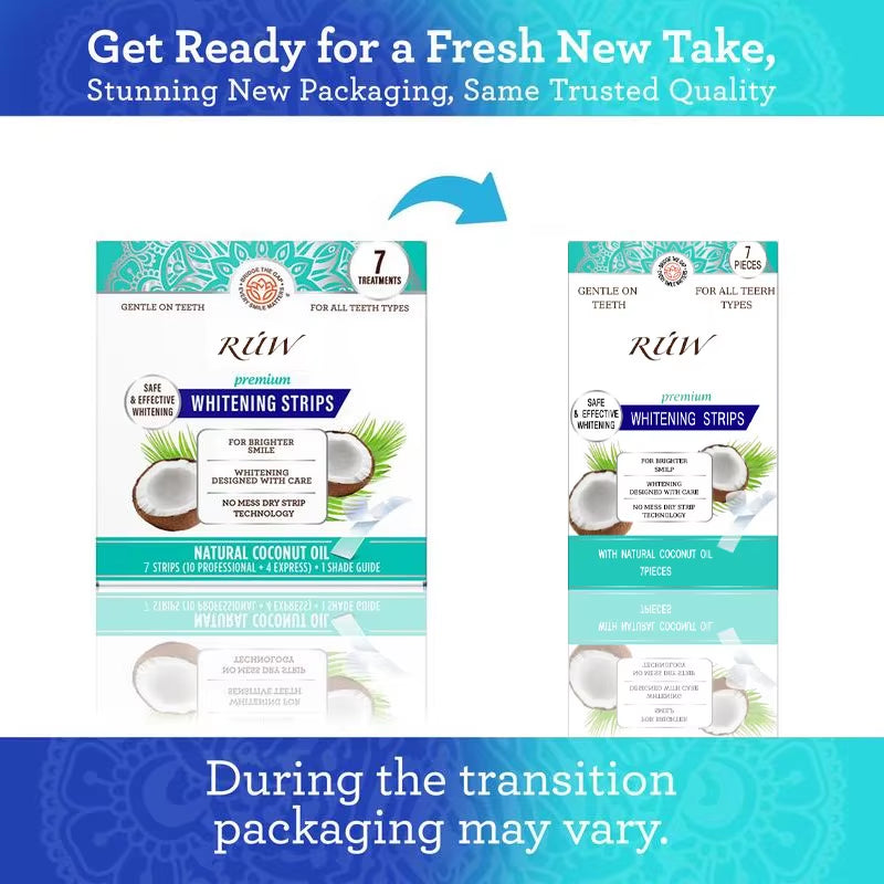 Whitening Strips, 7-Day Treatment (7 Packets - 2 Strips per Pack)- Enamel-Safe Strips for Sensitive Teeth - Non-Slip, Dry Strip